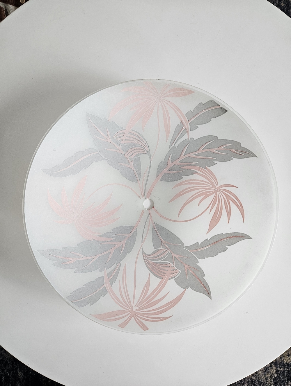 Vintage Mid Century Modern Palm Leaf/Palm Tree Ceiling Flush Mount Light Shade - Picture 8 of 12